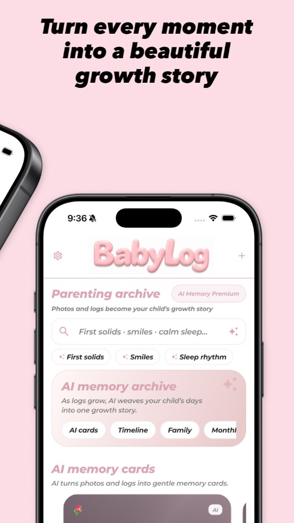 BabyLog Parenting archive — turn every moment into a beautiful growth story; AI memory