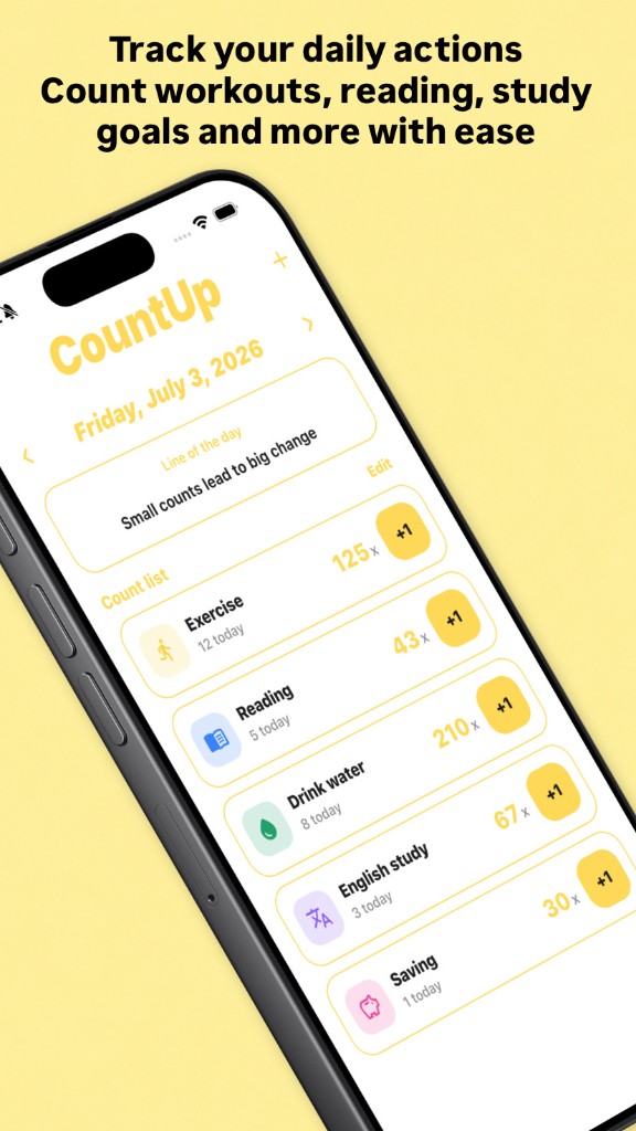 CountUp — Track daily actions and count goals easily