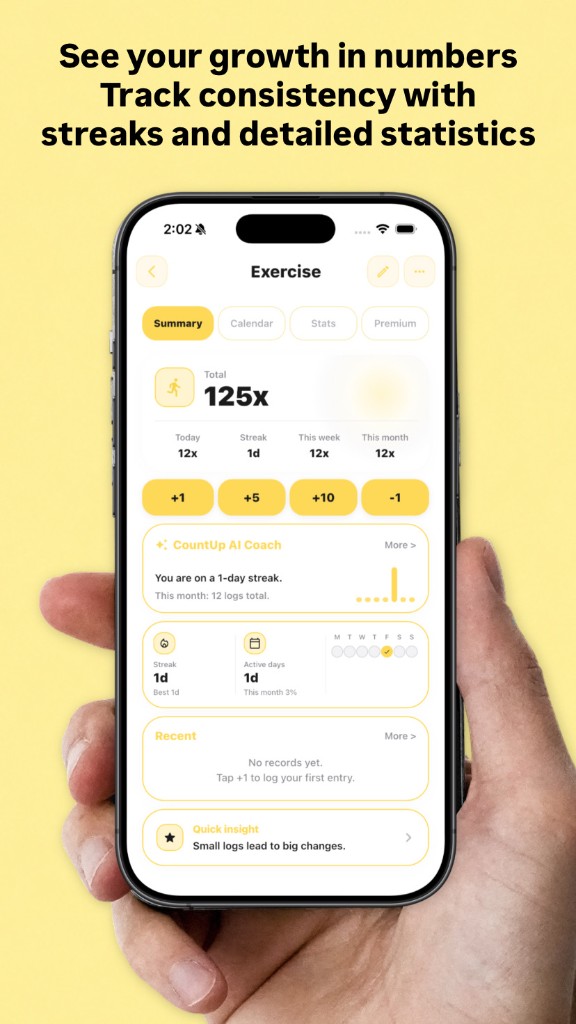 CountUp — See growth in numbers with streaks and statistics