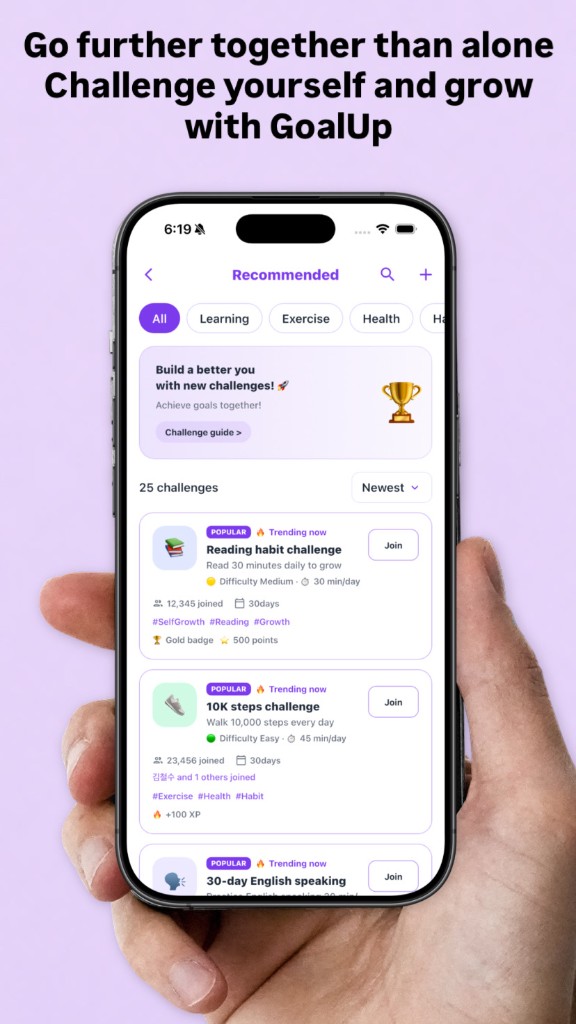 GoalUp — Challenge yourself and grow with friends