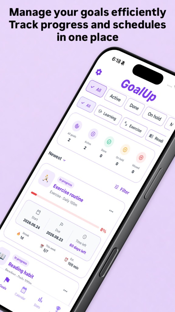 GoalUp — Manage goals and track progress in one place