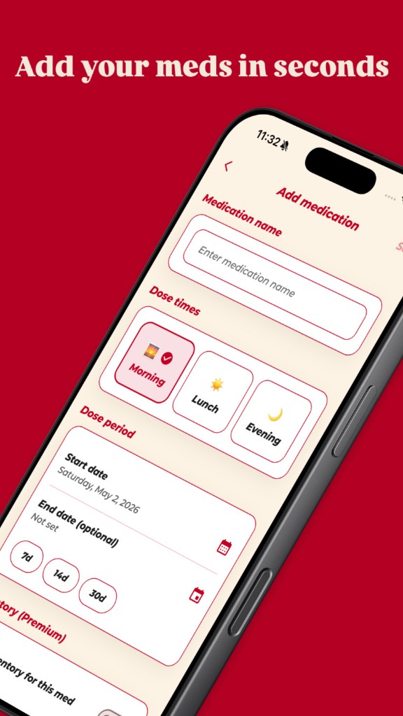Pillmate — add your meds in seconds