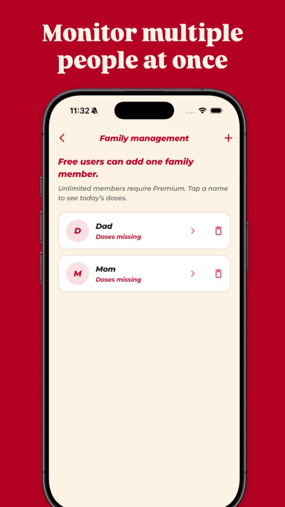 Pillmate — monitor multiple people at once