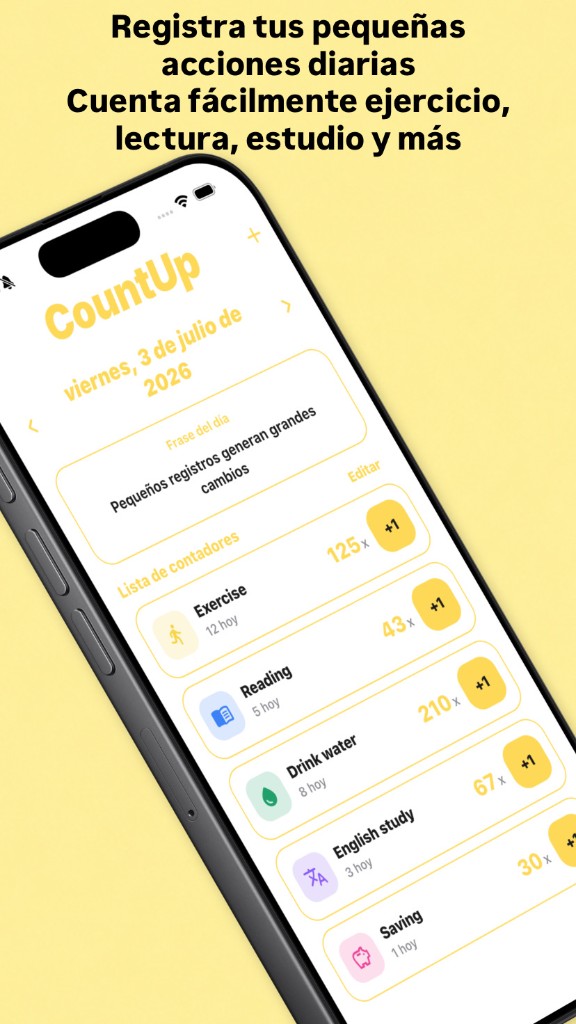 CountUp — Registra acciones diarias y cuenta metas fácilmente