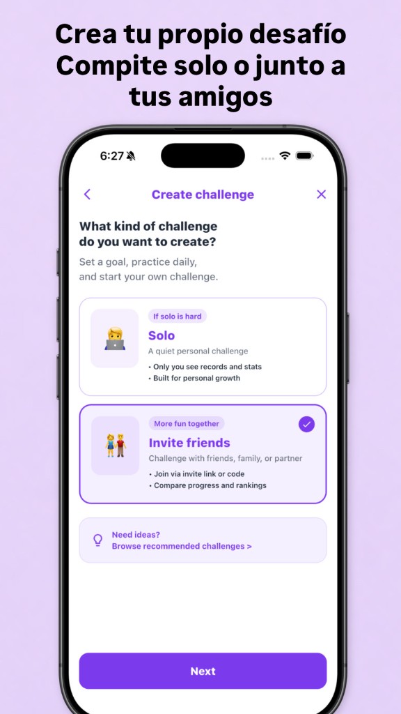 GoalUp — Crea tu propio desafío rápidamente