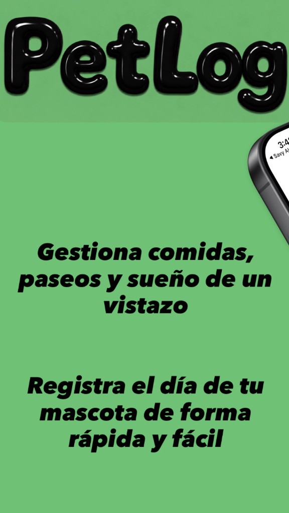 PetLog — Gestiona comidas, paseos y sueño de un vistazo; registra el día de tu mascota con facilidad