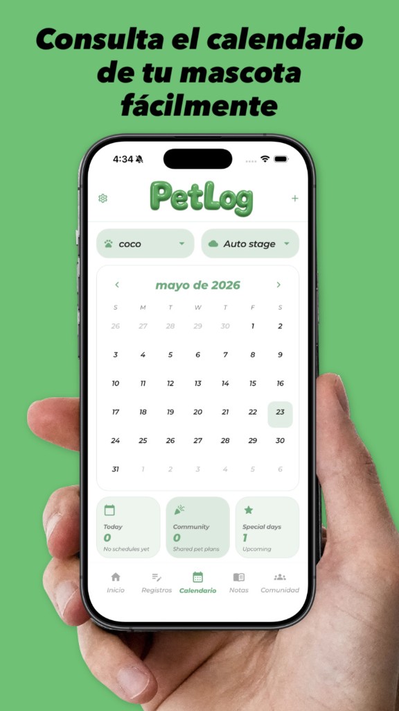 PetLog Calendario — Consulta el calendario de tu mascota fácilmente