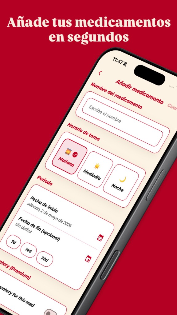 Pillmate — añade tus medicamentos en segundos