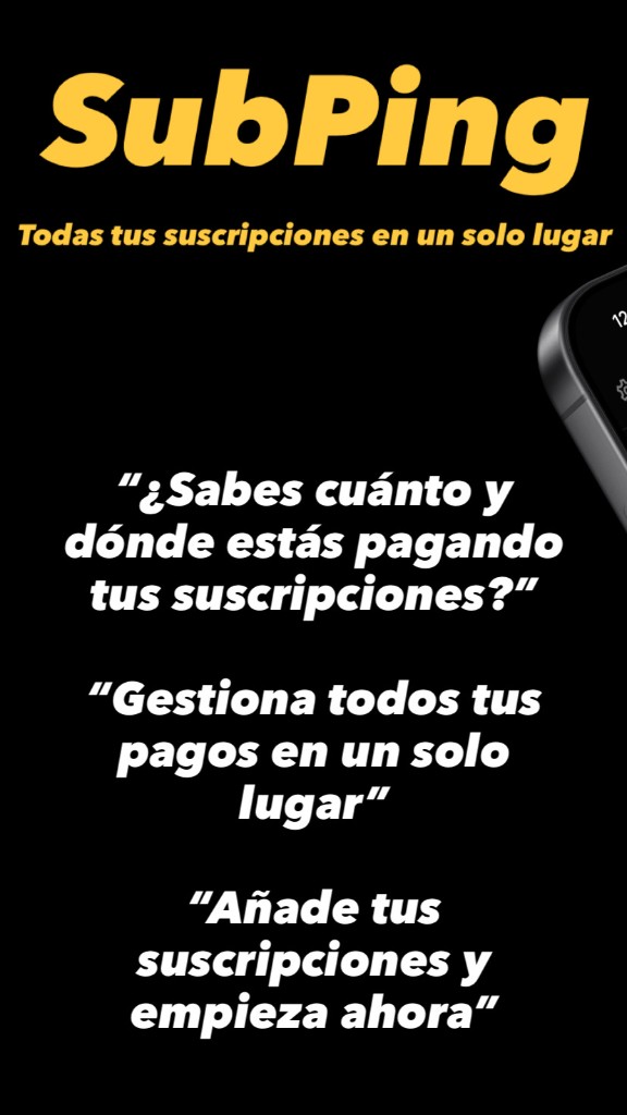 Vista previa de la app SubPing