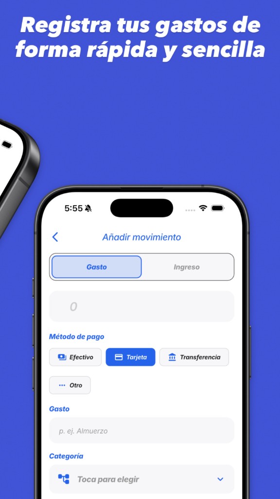 SAVY — Registra tus gastos de forma rápida y sencilla (añadir movimiento)