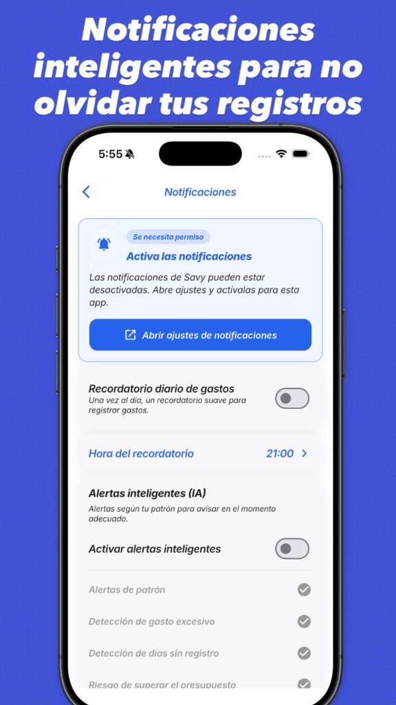 SAVY — Notificaciones inteligentes para no olvidar tus registros