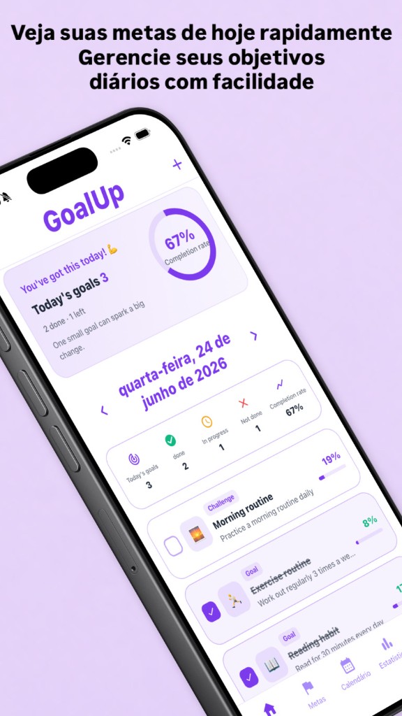 GoalUp — Veja suas metas de hoje rapidamente