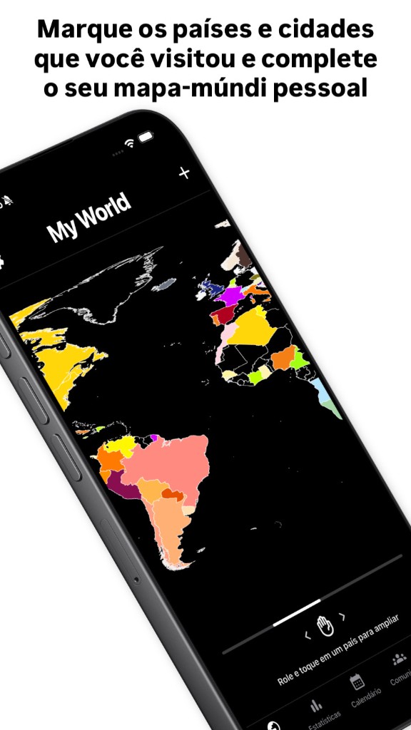 My World — Mapa de países e cidades visitados