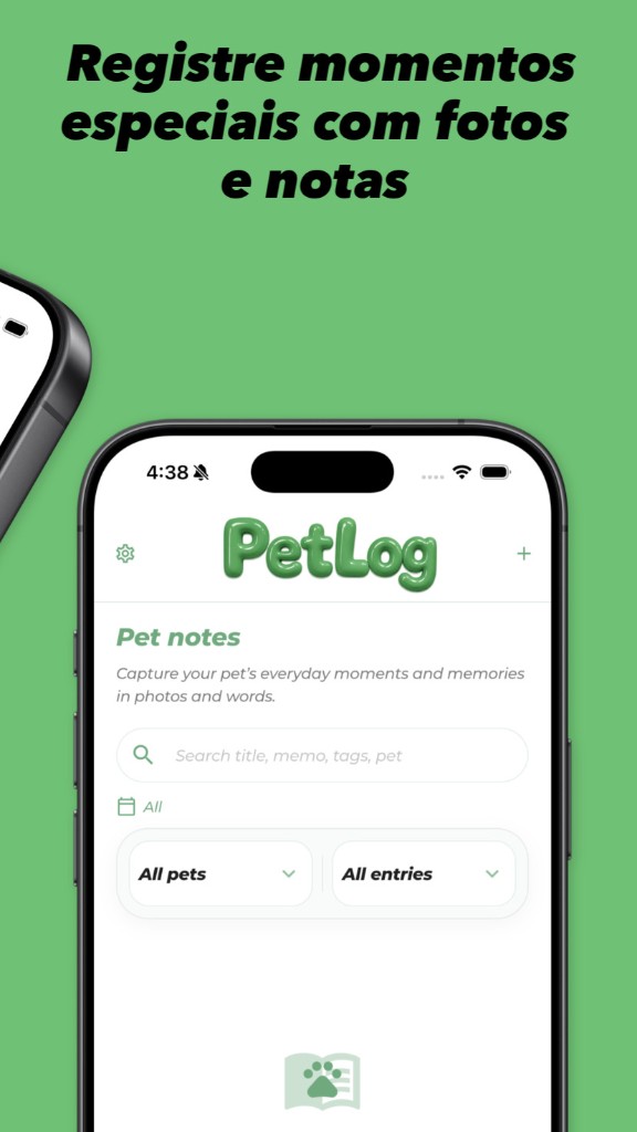 PetLog — Registre momentos especiais com fotos e notas