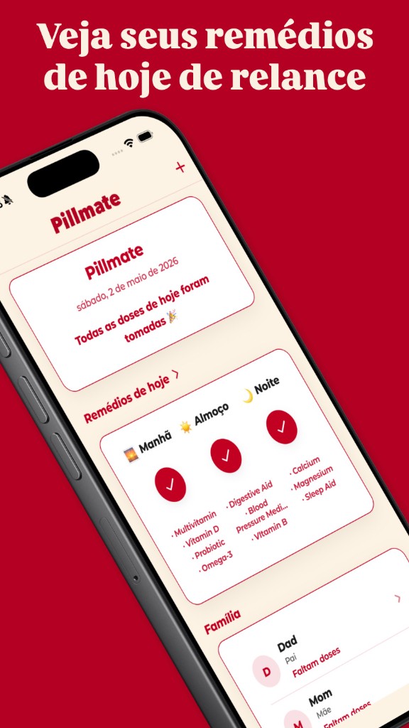 Pillmate — veja seus remédios de hoje de relance