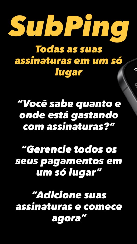 Prévia do app SubPing