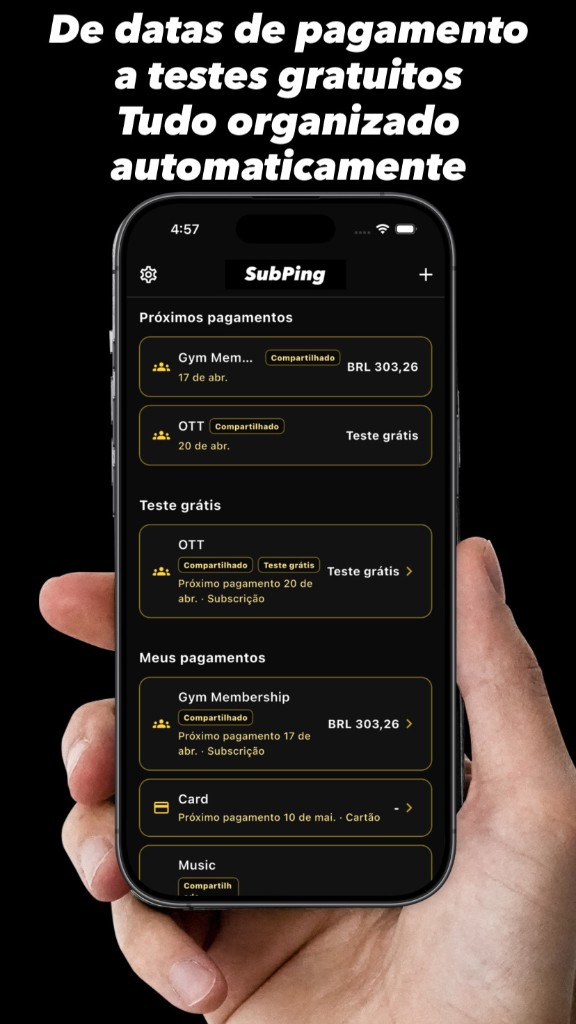 Agenda de pagamentos, testes grátis e lista