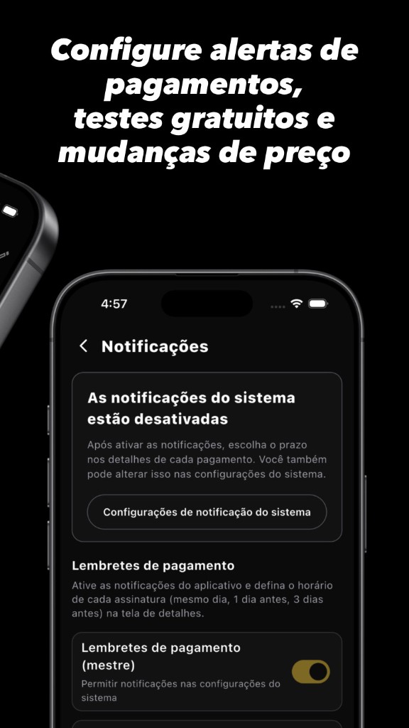 Configurações de notificação