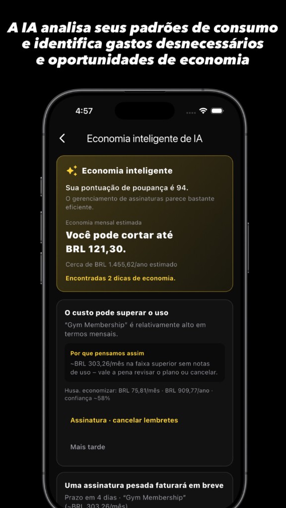 Tela de análise inteligente com IA