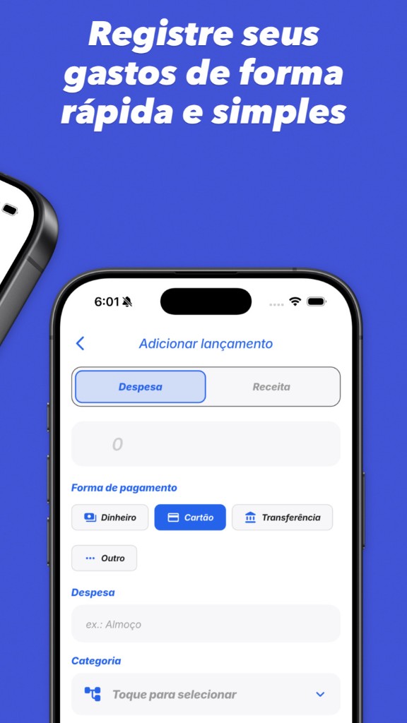 SAVY — Registre seus gastos de forma rápida e simples (adicionar lançamento)